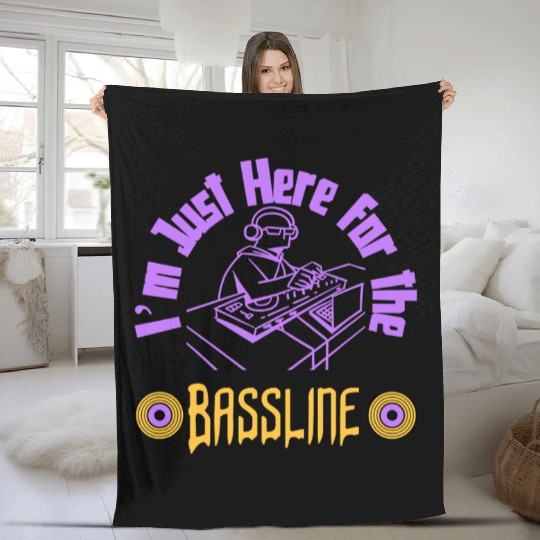 Vibes Unisex Hood - I'm Just Here for the Bassline Fleece Blankets