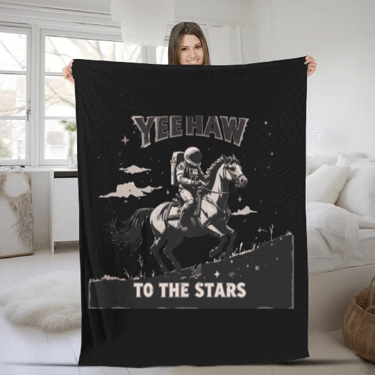 Space Cowboy Yeehaw Fleece Blankets