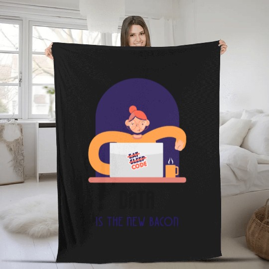 DATA IS THE NEW BACON Fleece Blankets
