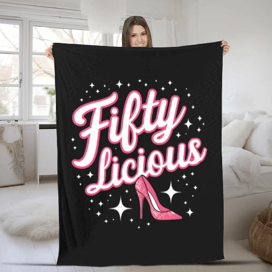 Fifty-licious Squad Matching 50th Birthday Fleece Blankets