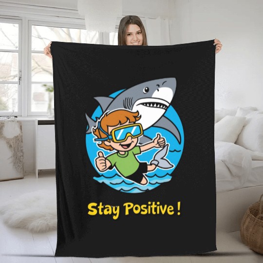 Stay Positive | Motivational Typography & Inspirat Fleece Blankets