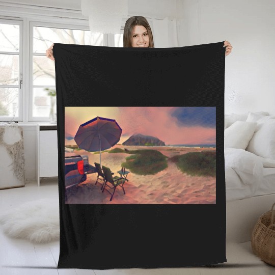 Morro Beach Picnic Fleece Blankets