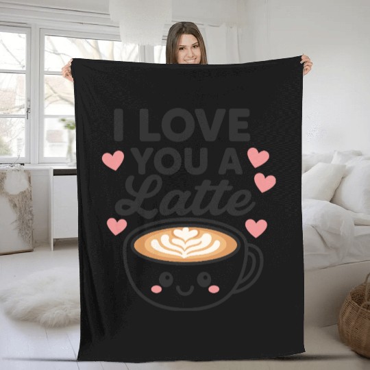 I love you a latte Fleece Blankets