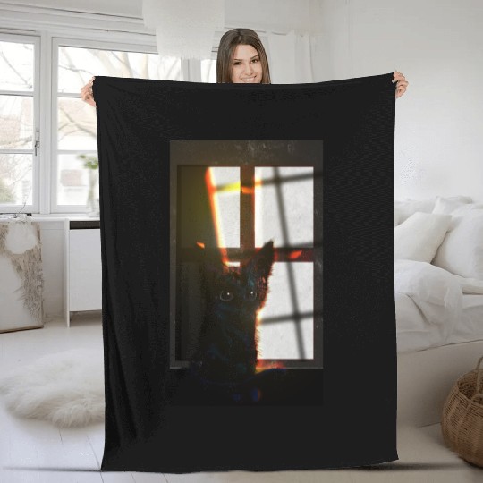 Shadow Cat Fleece Blankets