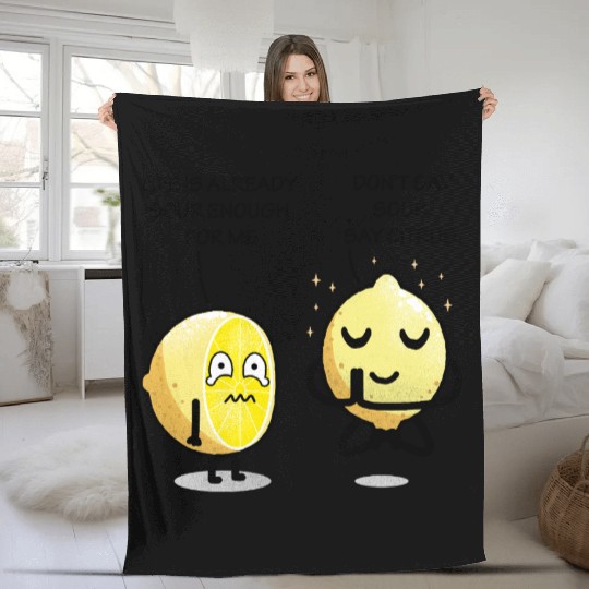 Be positive lemon Fleece Blankets