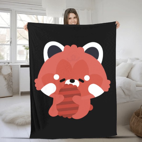 Sleepy Red Panda Fleece Blankets