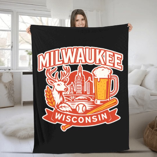 Milwaukee Wisconsin Fleece Blankets