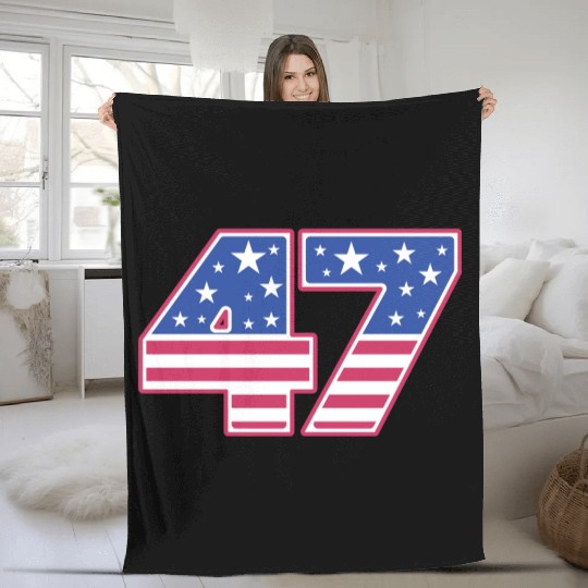 Number 47 in Stars and Stripes Fleece Blankets