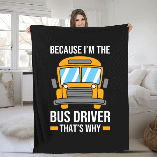School Bus Driver Funny School Bus Fleece Blankets