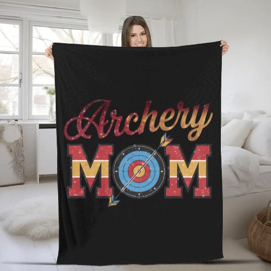 Archery Mom - Bullseye Mom Fleece Blankets