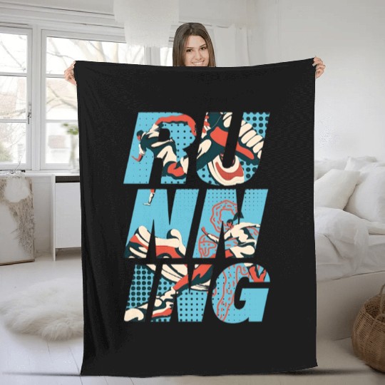 "Dynamic Running Fleece Blankets"