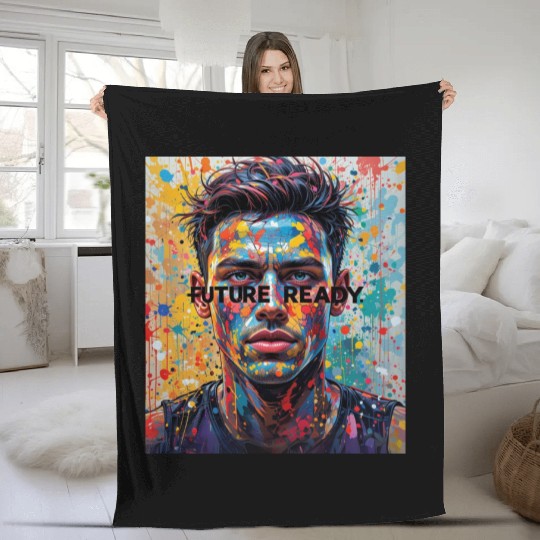 Future Ready Ink Splatter Design Fleece Blankets