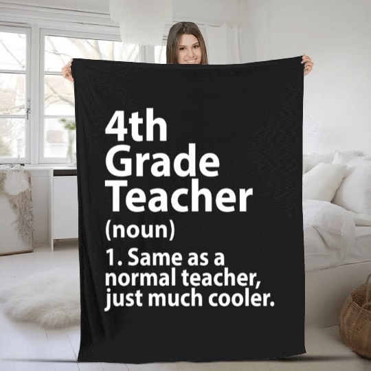 4th grade teacher definition Fleece Blankets