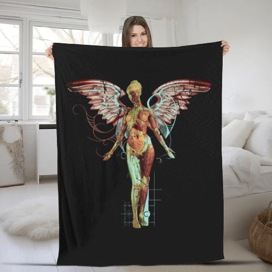 Rock Mystical Angel Fleece Blankets