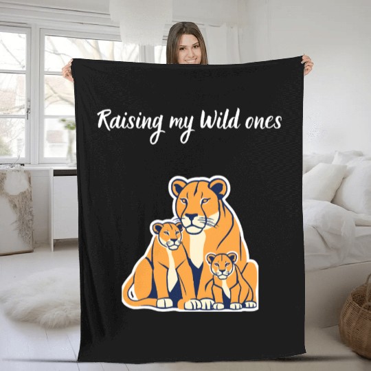 Raising My Wild Ones Mother's Day Fleece Blankets