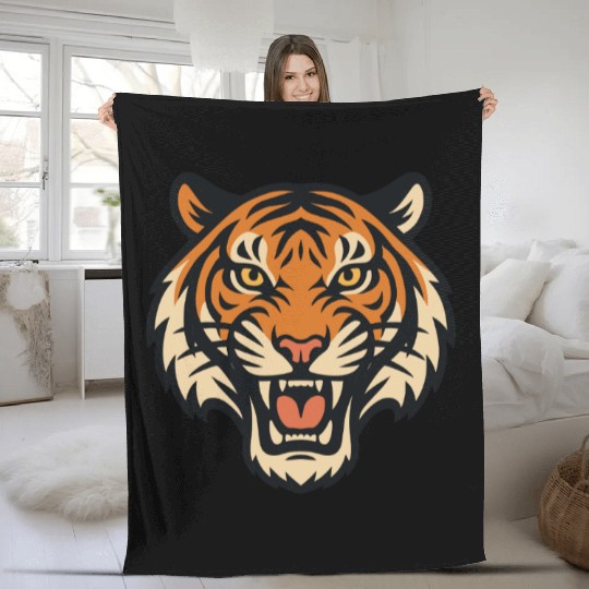 tiger symbol Fleece Blankets