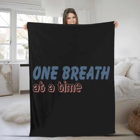 One Breath At A Time Runner Running Mindful Breath Fleece Blankets