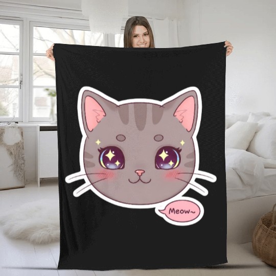 Kawaii Cat – Ultimate Cute Cat Aesthetic Fleece Blankets