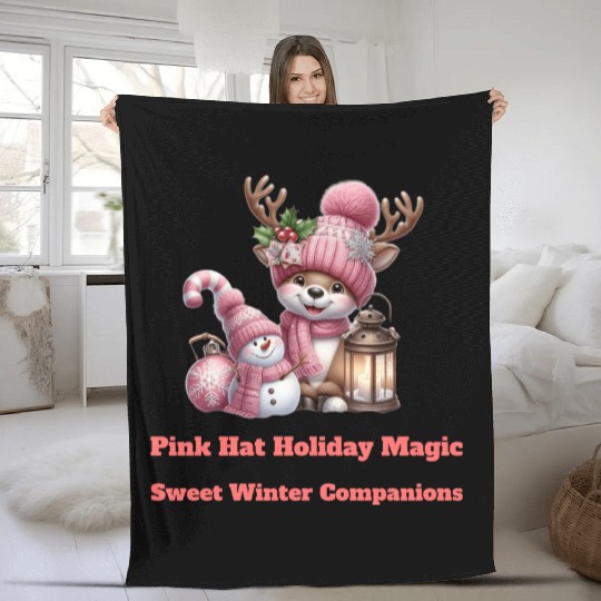 A Pink Winter Wonderland Fleece Blankets