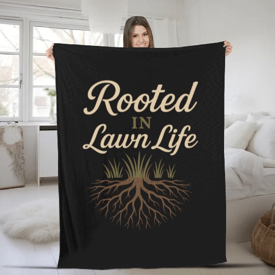 Landscaper Lawn Boss Outdoor Life Green Thumb Gras Fleece Blankets