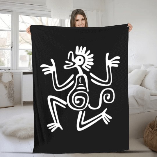 Mayan And Aztec Ancient Monkey Fleece Blankets