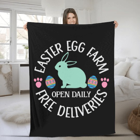 Easter Egg Farm Open Daily Free Deliveries Fleece Blankets