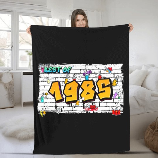 Best of 1985 Graffiti – 40 Years of Neon Nostalgia Fleece Blankets