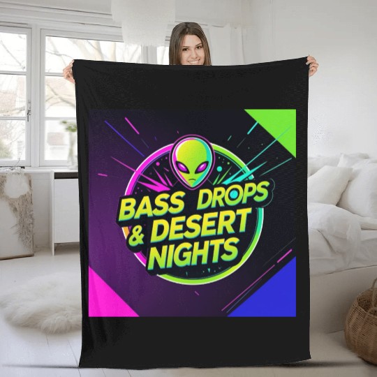Eclectic Bass Drops Desert Nights Fleece Blankets