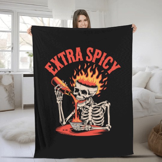 Red Pepper Chili Spicy Food Lover Fleece Blankets
