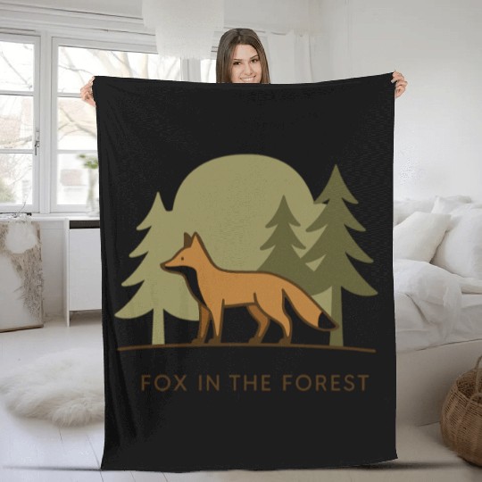 Fox in the Forest Fleece Blankets