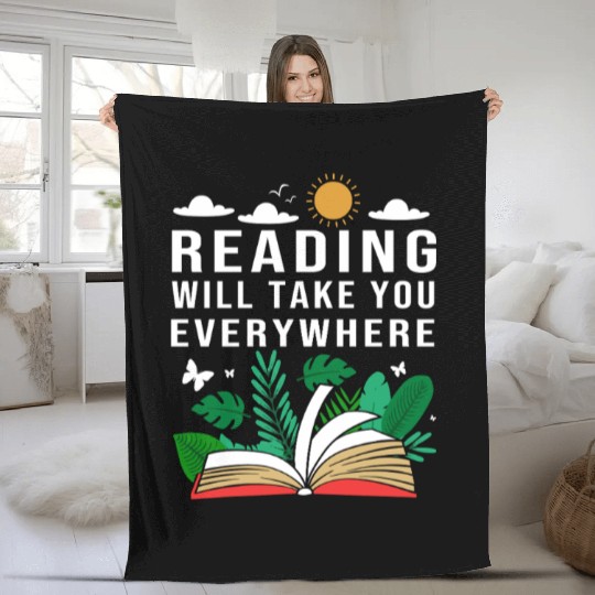 Reading Teacher Librarian Read Book Fleece Blankets