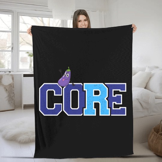 Core and eggplant Fleece Blankets