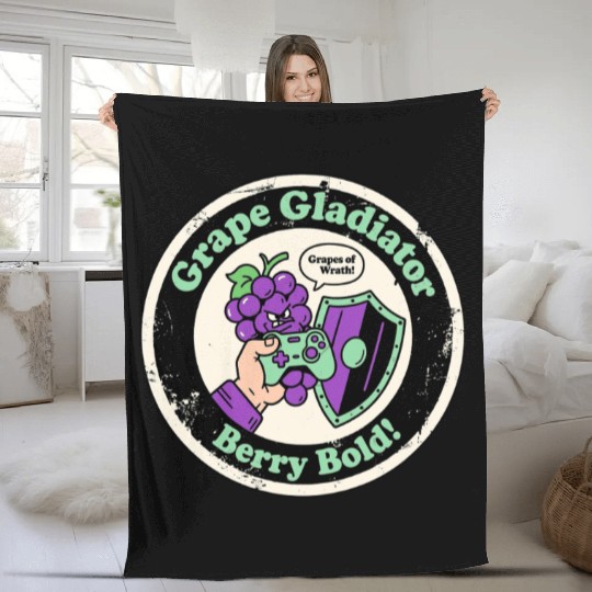 Grape Gladiator Berry Bold Gamer Fleece Blankets