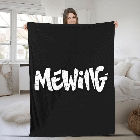 Mewing Fleece Blankets – Funny Trend Graffiti Style Fleece Blankets