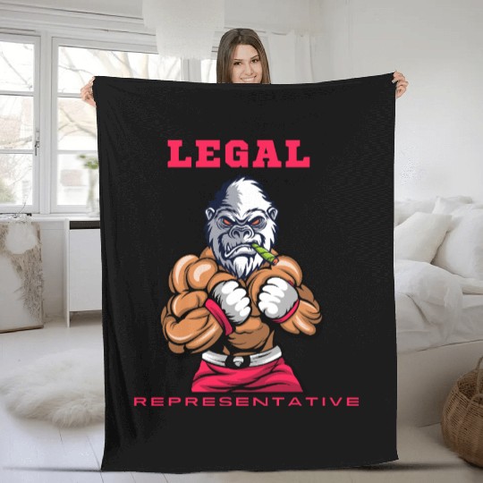 Legal Representative Boxing Gorilla – Power & Jus Fleece Blankets