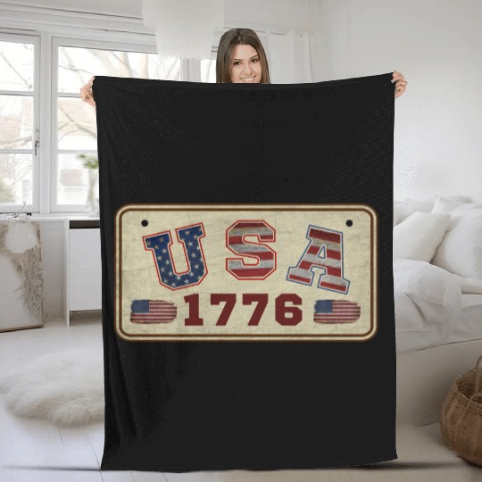 USA 1776 VINTAGE Fleece Blankets