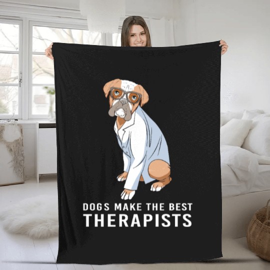 Therapy Dog Psychology Therapist Fleece Blankets