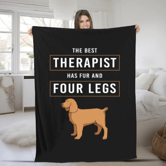 Therapy Dog Therapist Doggie School Fleece Blankets