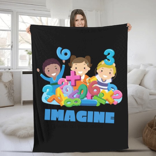 Imagine Math Fun – Colorful Kids Learning Design Fleece Blankets