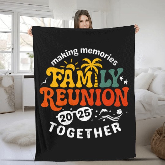 Family Reunion 2025 Matching Group Vacation Fleece Blankets