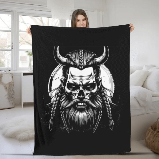 Viking Warrior Man Odin Thor Norman Walhalla Fleece Blankets