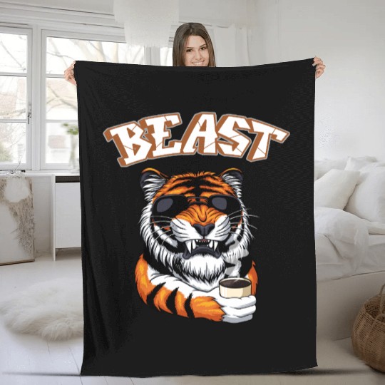 Beast Tiger. Fleece Blankets