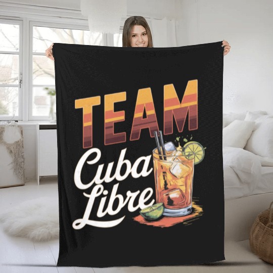 Cocktail Bartender Team Cuba Libre Fleece Blankets
