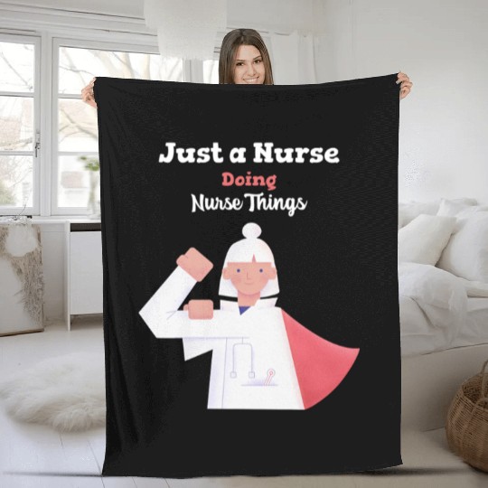 Nurse Doing Nurse Things Fleece Blankets