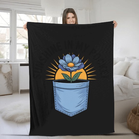 Sunshine in My Pocket Fleece Blankets