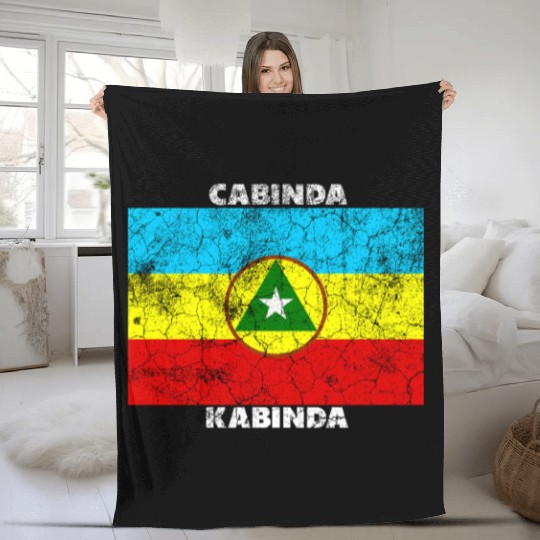 Cabinda Flag – African Independence Vintage Style Fleece Blankets