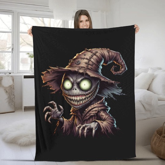 Evil Scarecrow Witch – Creepy Halloween Horror Fleece Blankets