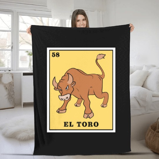 Mexican Lottery Card Game El Toro Fleece Blankets