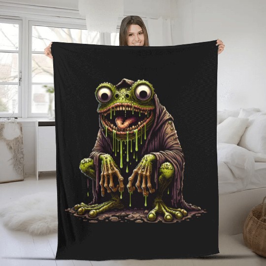 Slime Toad Monster – Creepy Hooded Swamp Creature Fleece Blankets