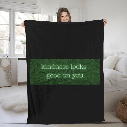 Kindness Looks Good on You – Neon Green Dark Fleece Blankets